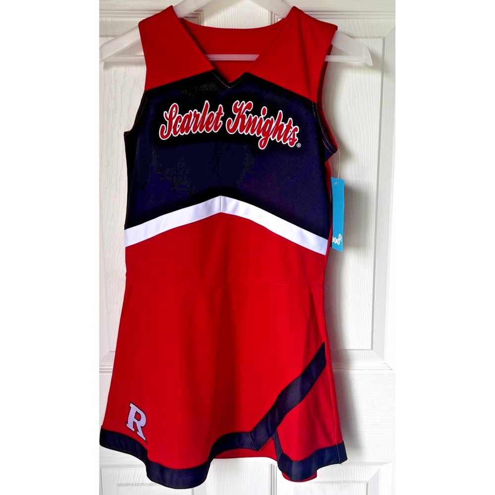 Rutgers Scarlet Knights Cheer Cheerleading Outfit Red Black Girls Med‎ 10/12 BxN